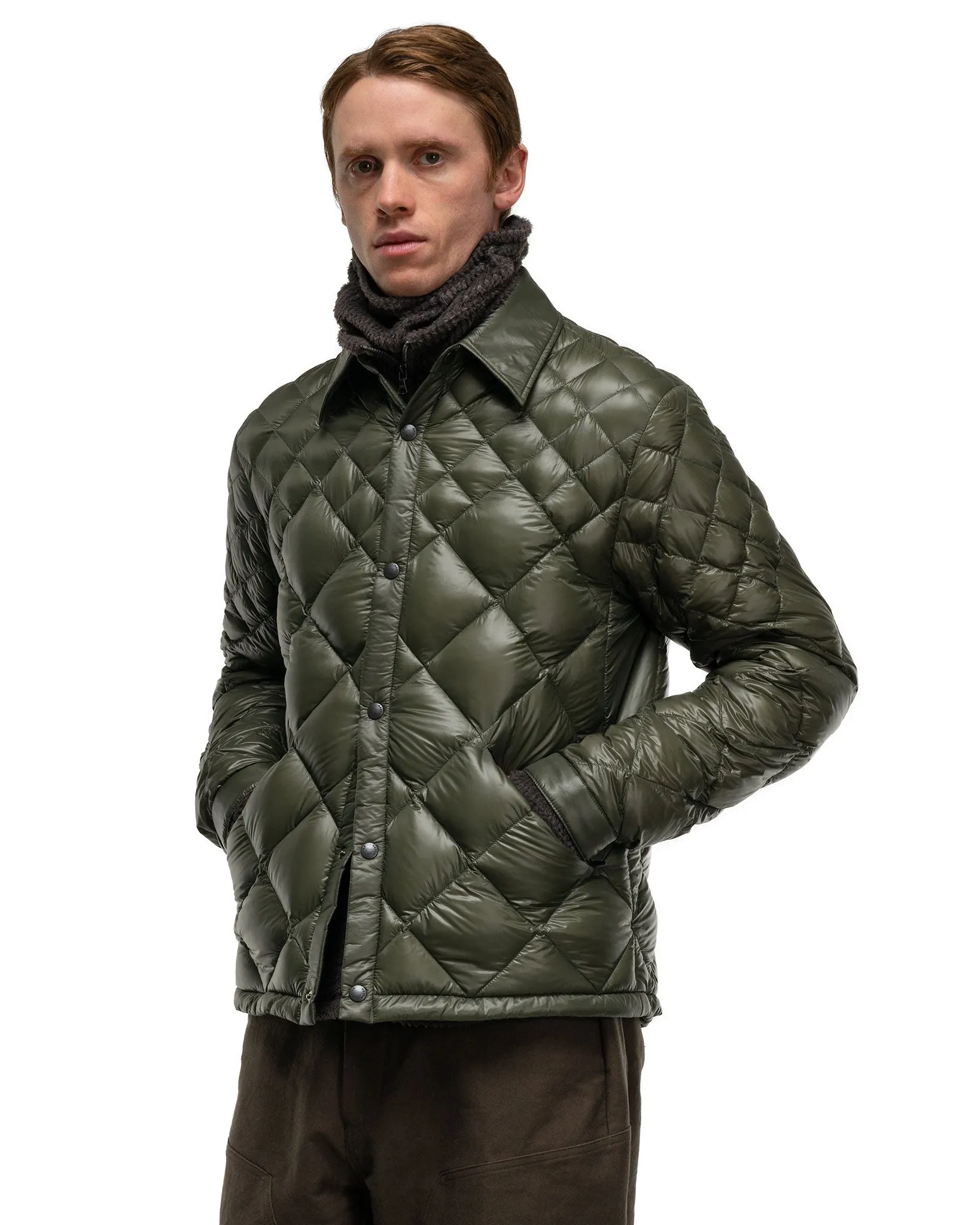 / NANGA Skyline Shirt Jacket - Nylon Ripstop / Goose Down Olive