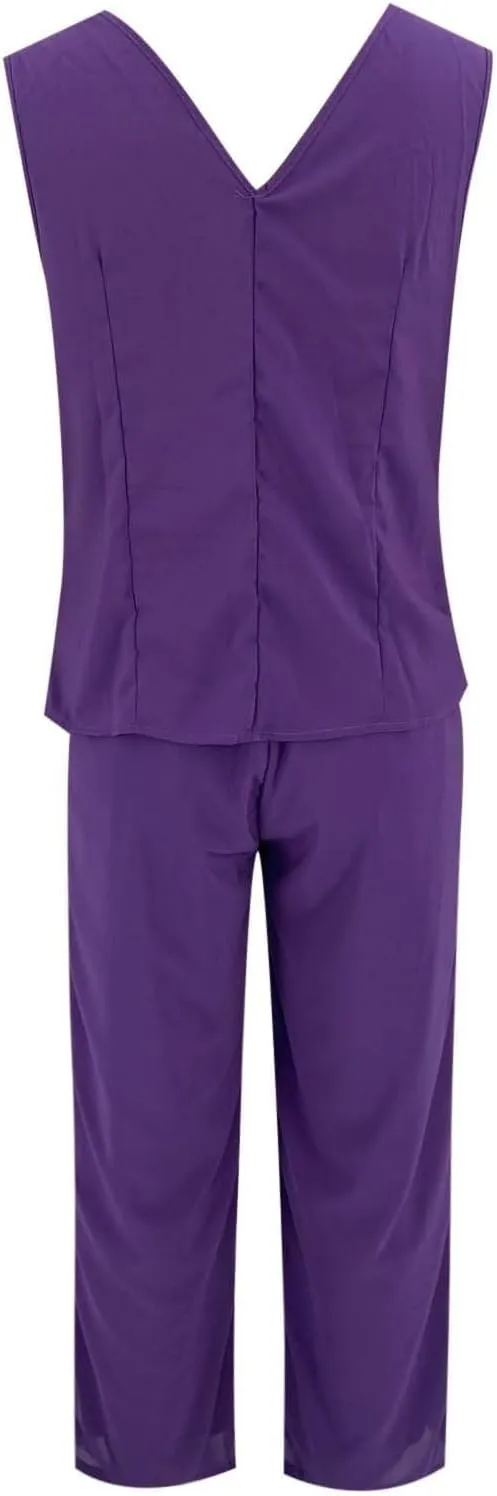 3 Pieces Formal Outfit Set Mother of The Bride Pant Suits Chiffon Lace Applique Special Occasion Wear