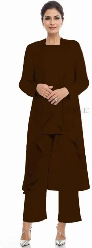 3 Pieces Mother of The Bride Pant Suits for Women Dressy Sequin Formal Wedding Dress with Jacket