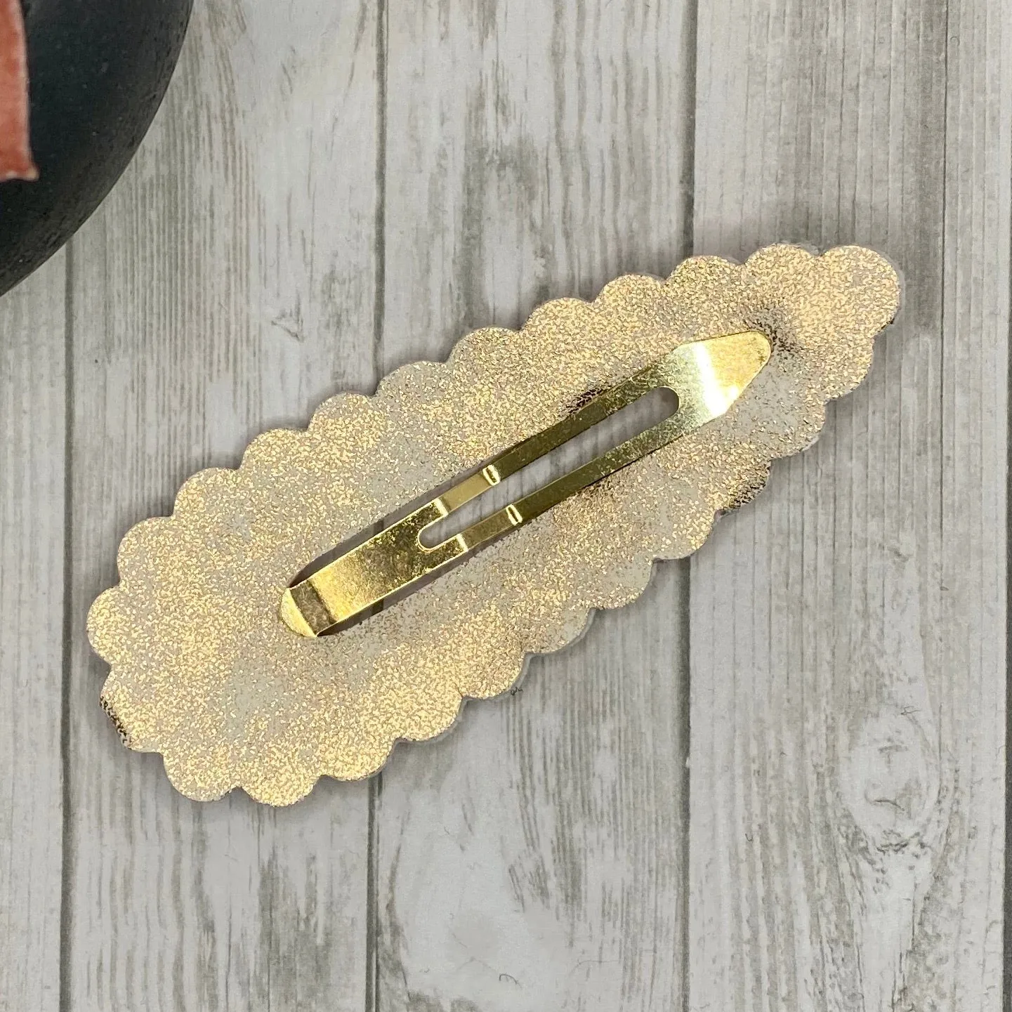 4 Rose Gold Scalloped Snap Clip