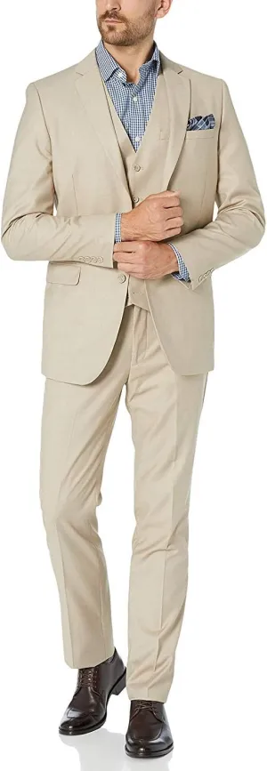Adam Baker Men's Classic Fit 3-Piece (Jacket, Vets, Trousers) Vested Suit Set - Many Sizes & Colors Available