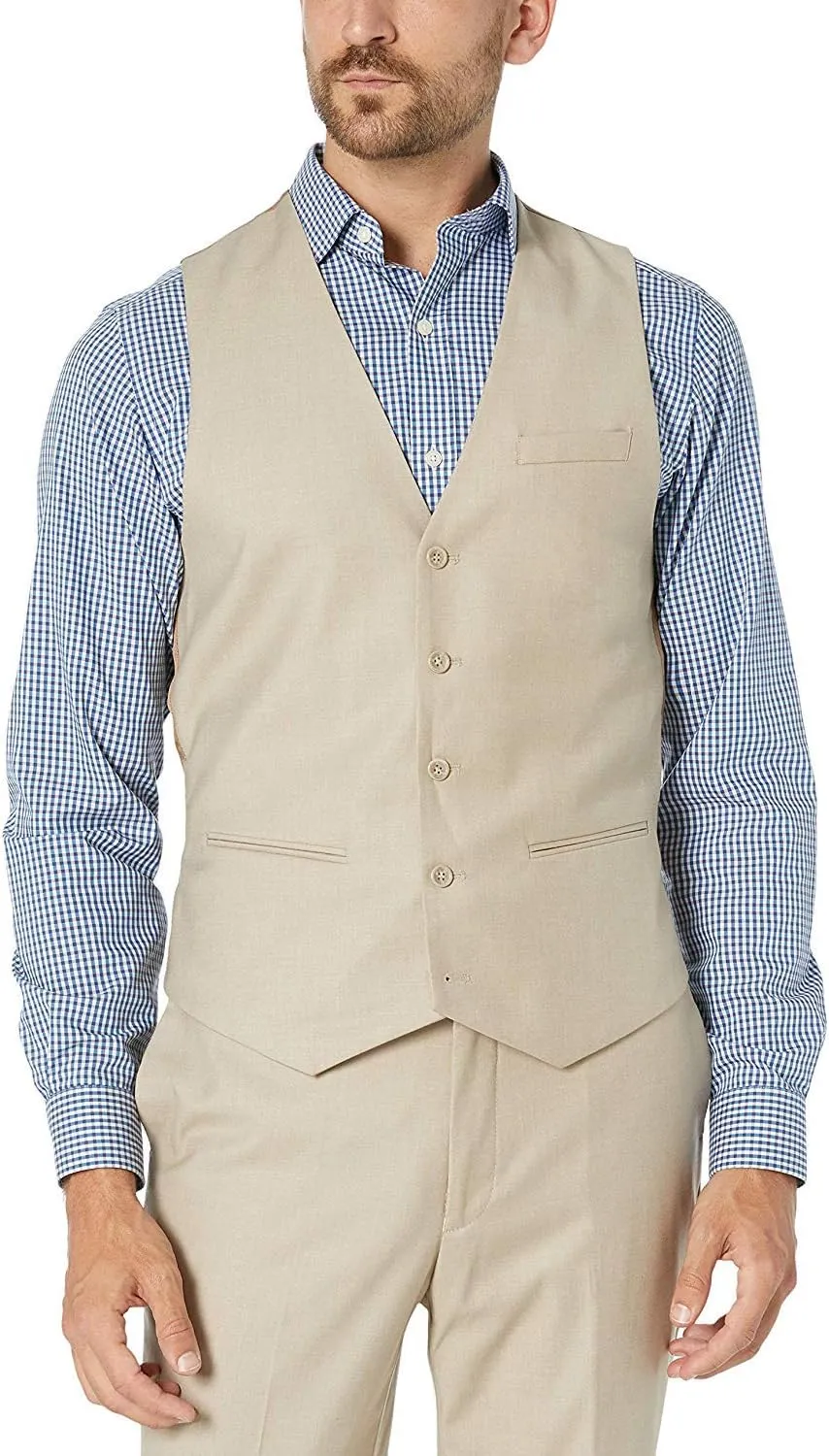Adam Baker Men's Classic Fit 3-Piece (Jacket, Vets, Trousers) Vested Suit Set - Many Sizes & Colors Available