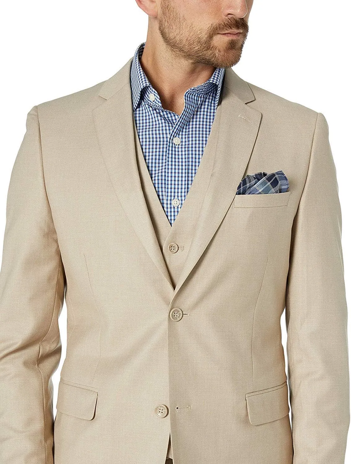 Adam Baker Men's Classic Fit 3-Piece (Jacket, Vets, Trousers) Vested Suit Set - Many Sizes & Colors Available