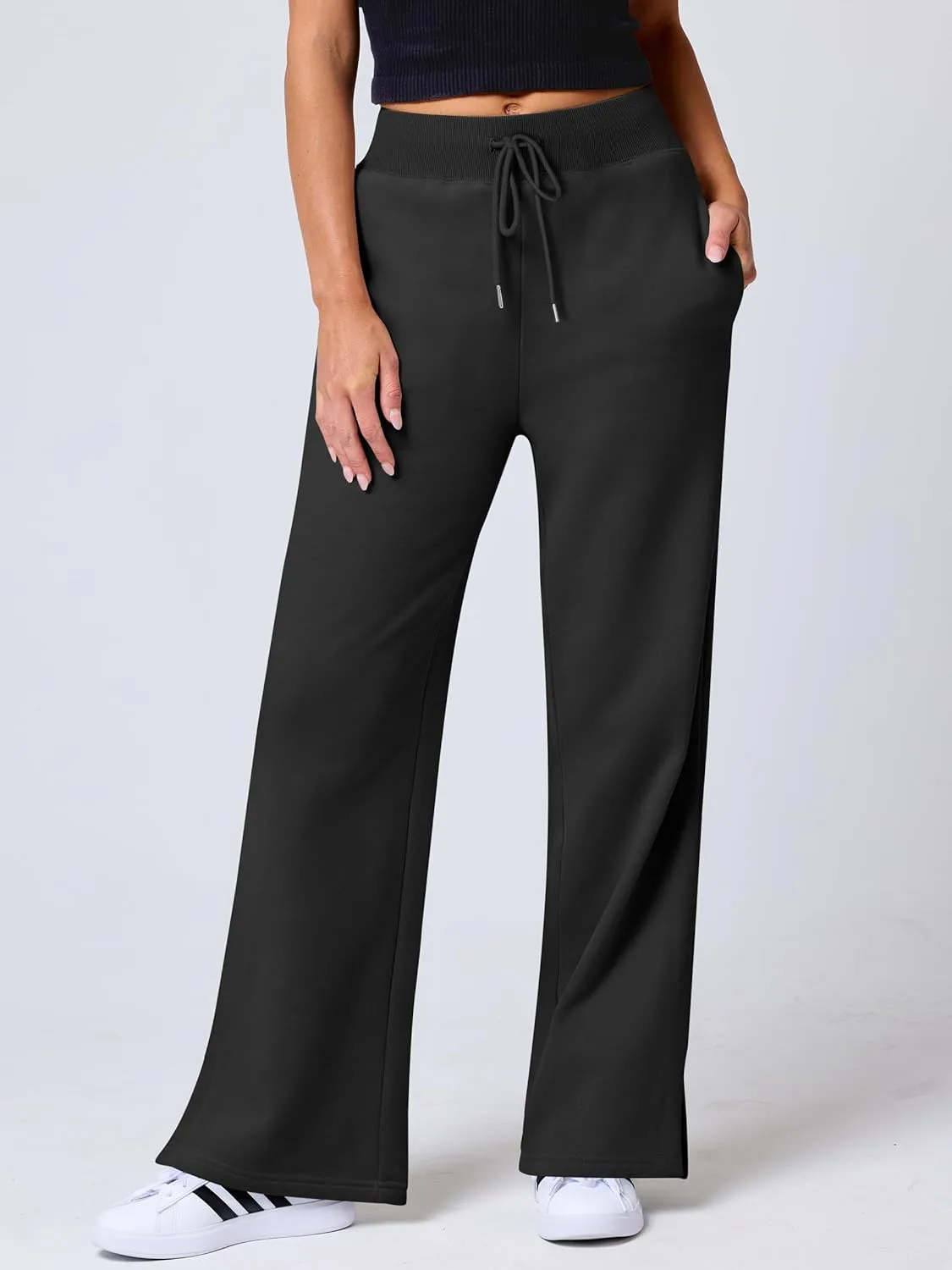 ANRABESS Women's Sweatpants Straight Leg High Waist Casual Drawstring Sweat Pants Workout Athletic Joggers with Pockets