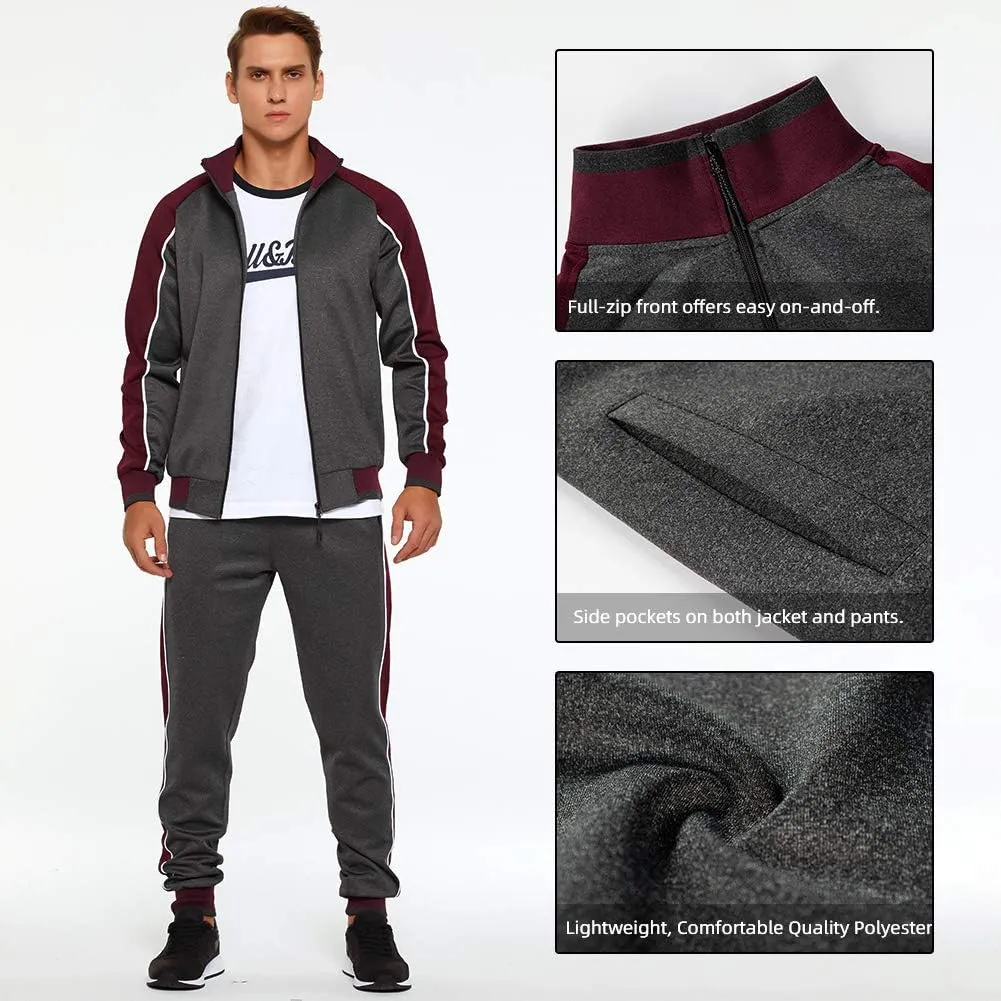 AOTORR Men's Tracksuit 2 Pieces Sweat Suits Casual Full Zip Long Sleeve Outfit Sports Jogging Suits Set
