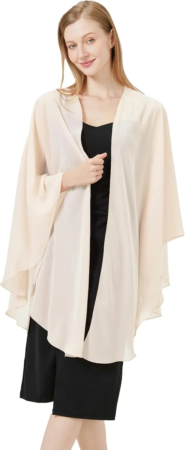 Baoqiya Chiffon Shawls and Wraps Wedding Party Shawl Scarf for Women Bridal Evening Dress on Special Occasion Dresses