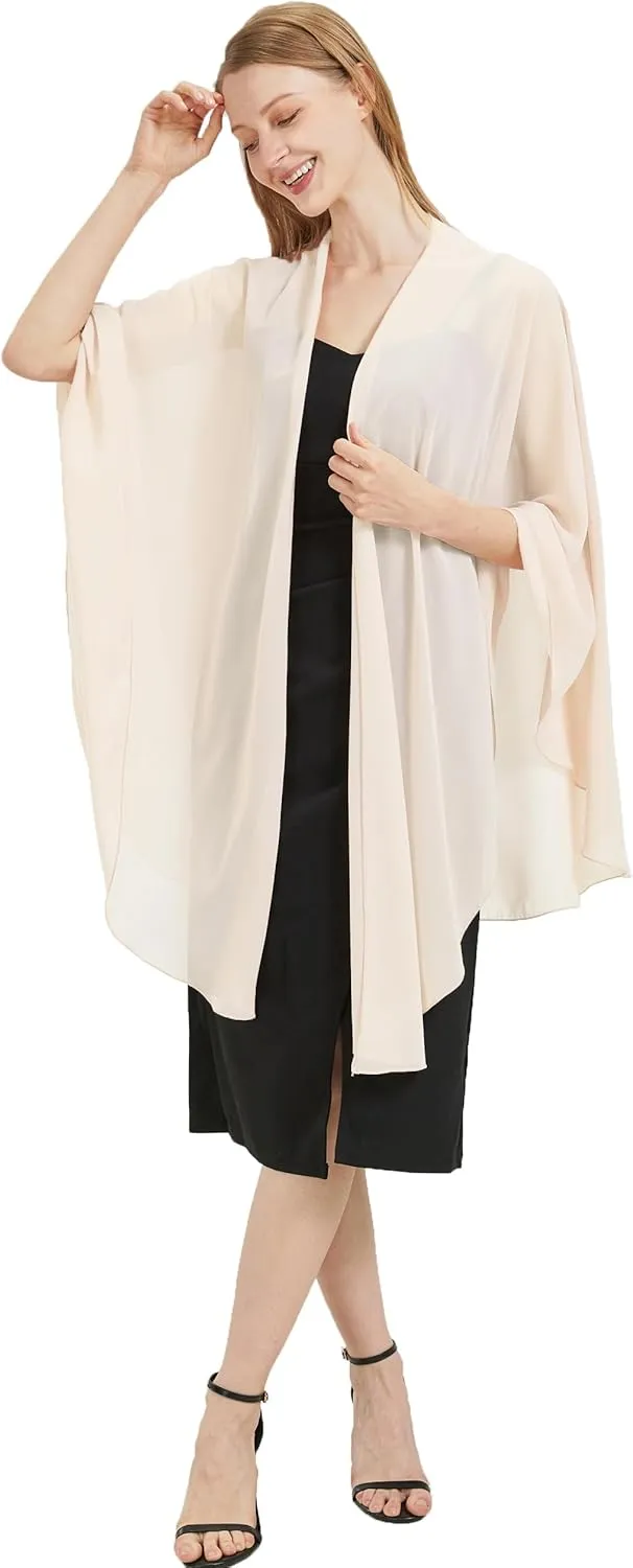 Baoqiya Chiffon Shawls and Wraps Wedding Party Shawl Scarf for Women Bridal Evening Dress on Special Occasion Dresses