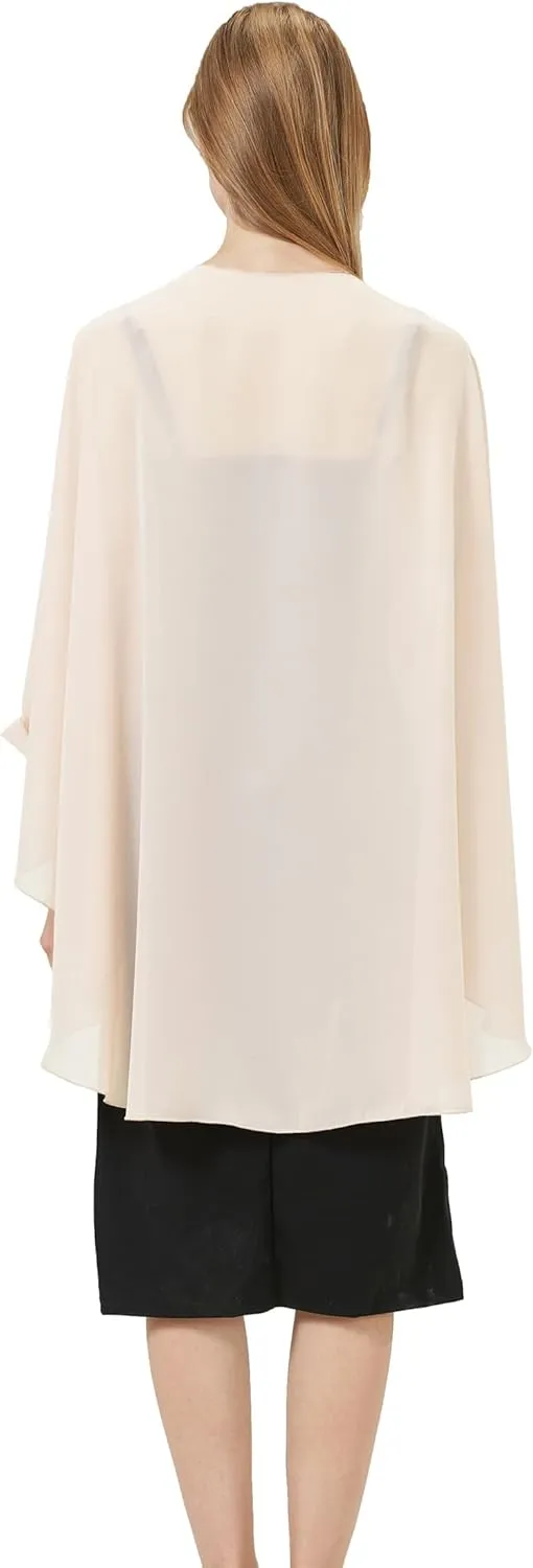 Baoqiya Chiffon Shawls and Wraps Wedding Party Shawl Scarf for Women Bridal Evening Dress on Special Occasion Dresses
