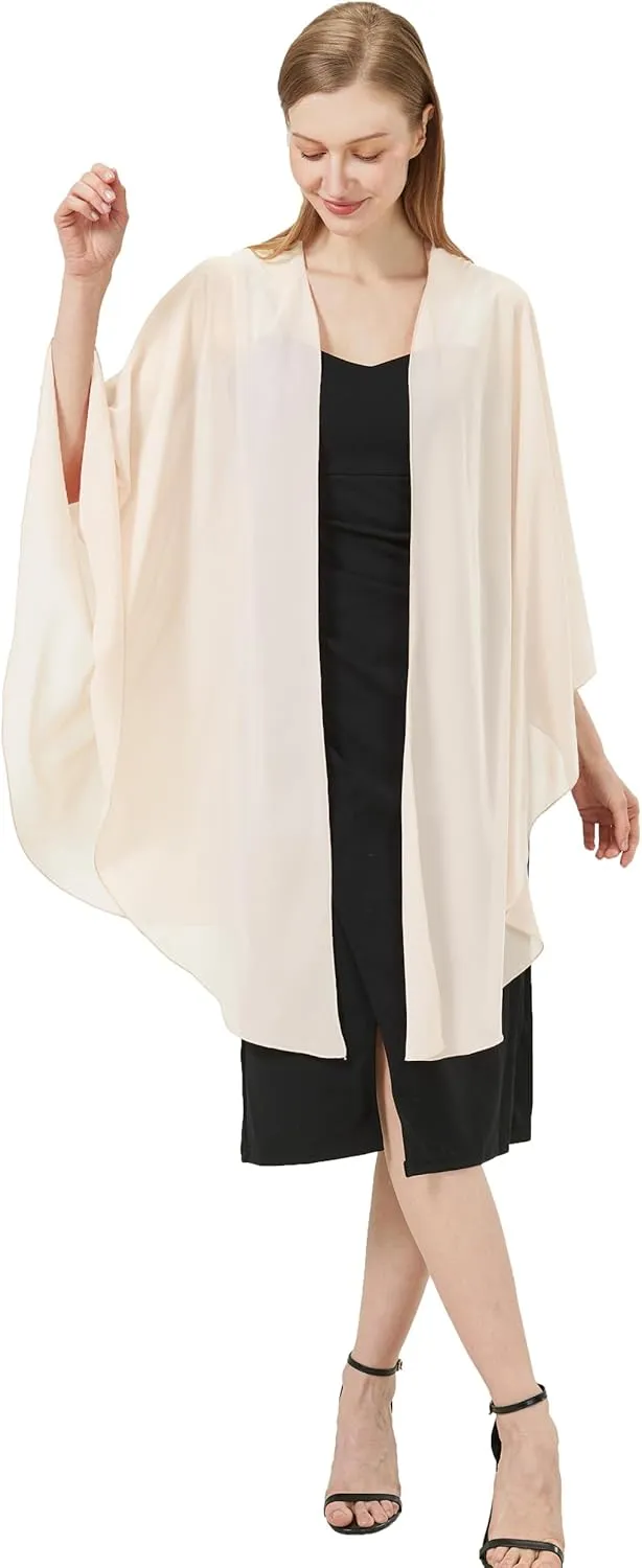 Baoqiya Chiffon Shawls and Wraps Wedding Party Shawl Scarf for Women Bridal Evening Dress on Special Occasion Dresses
