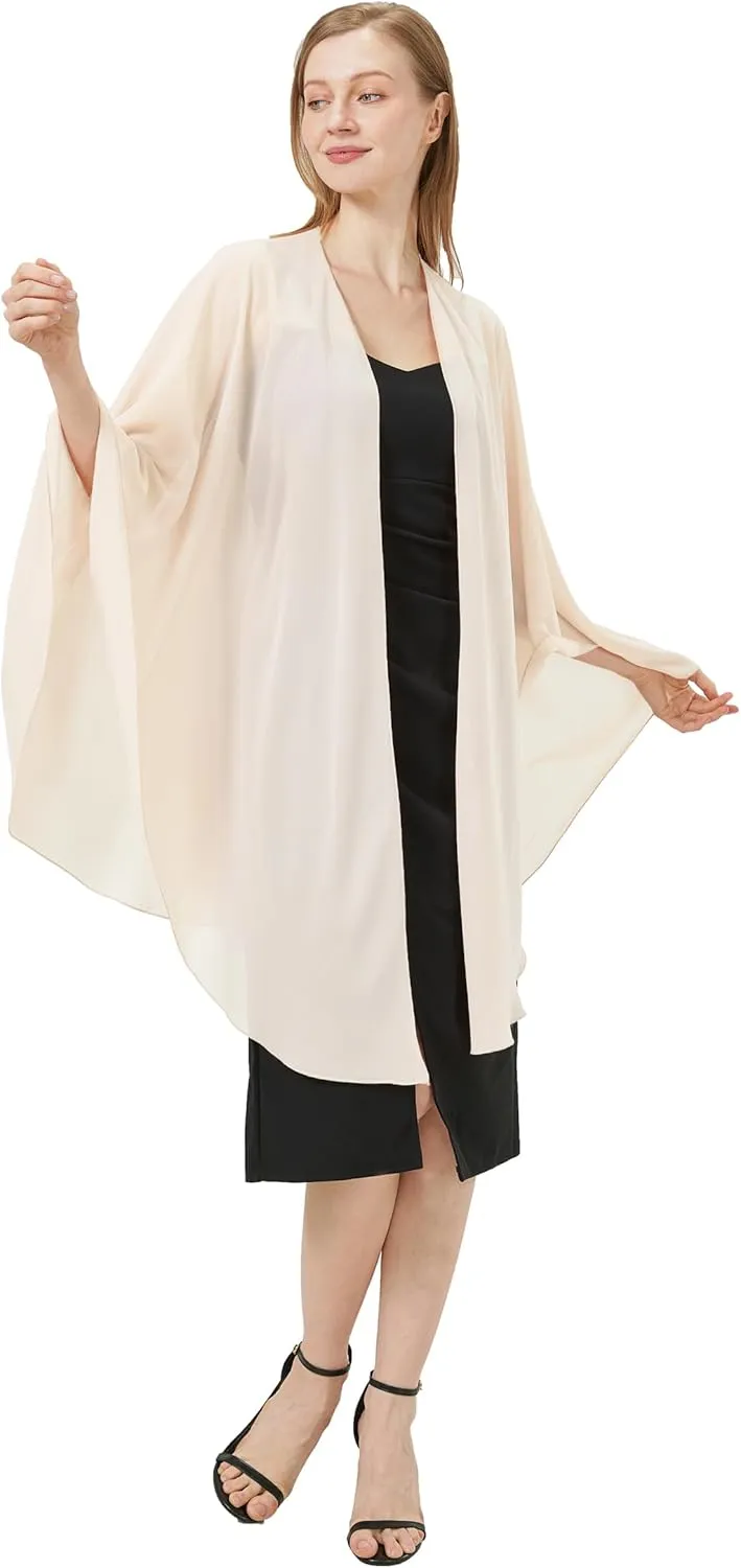 Baoqiya Chiffon Shawls and Wraps Wedding Party Shawl Scarf for Women Bridal Evening Dress on Special Occasion Dresses