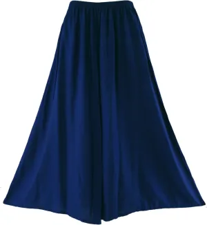 Beautybatik Solid Rayon Women Flowy Loose Palazzo Wide Leg Flare Pants Trouser Plus Size XL 1X 2X 3X