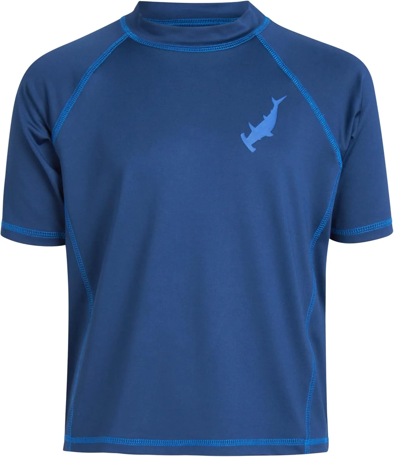 Big Chill Boys Rash Guard Set - 4 Piece UPF50  Sun Protection Quick Dry Short Sleeve Swim Shirt & Swim Trunks Set (Size 4-14)