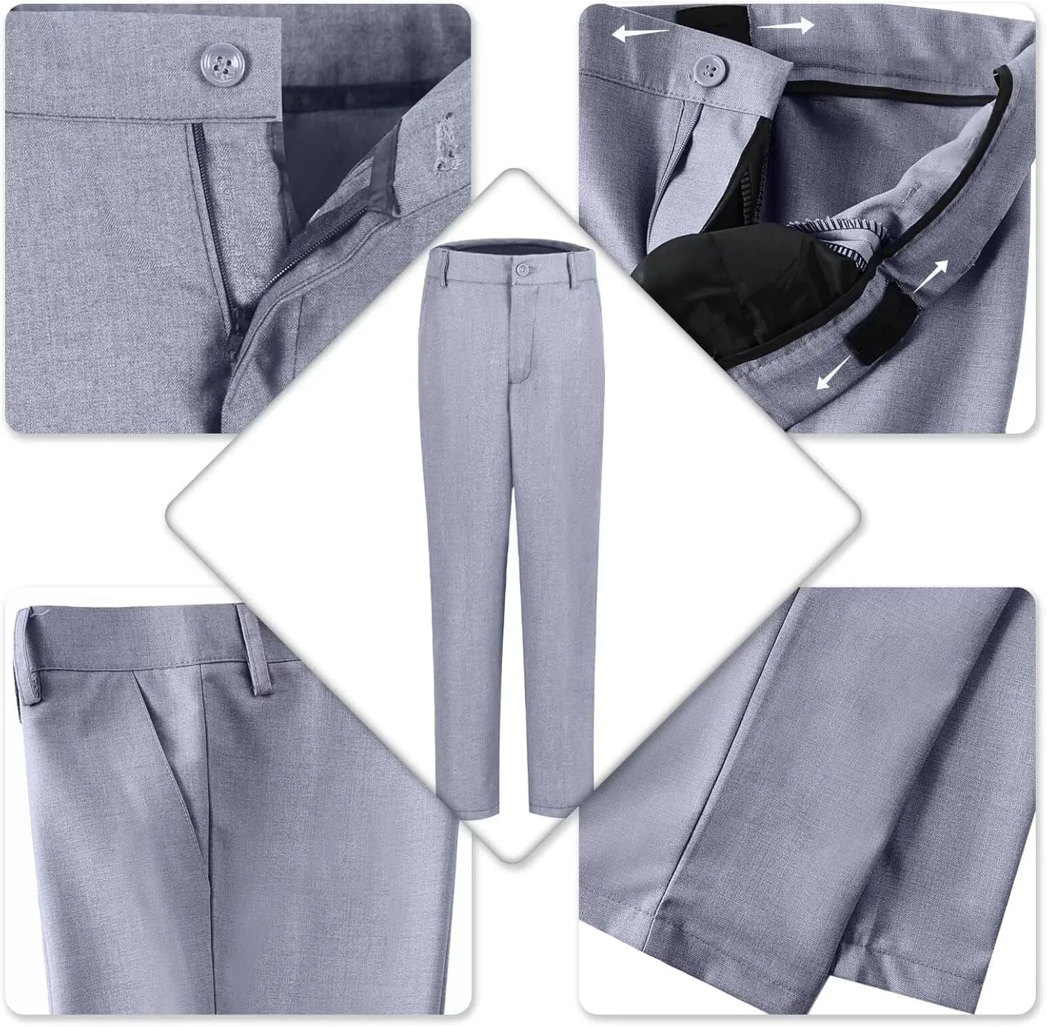 Boy 5-Piece Formal Suit Set Slim Fit Vest Pants Collared Dress Shirt Tie Kids Baby Boy Teen Ring Bearer Gentleman Outfits