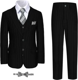 Boy Suits Stripe Tuxedo Suit Set Complete Outfit Formal Wedding Party Wear Ring Bearer Outfit