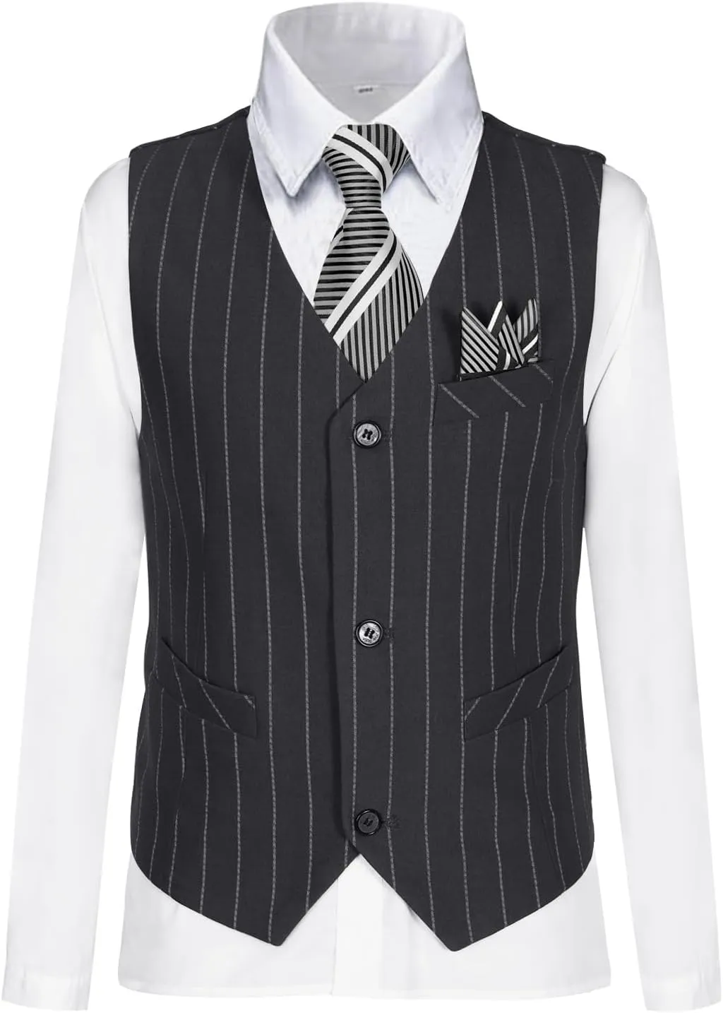 Boy Suits Stripe Tuxedo Suit Set Complete Outfit Formal Wedding Party Wear Ring Bearer Outfit