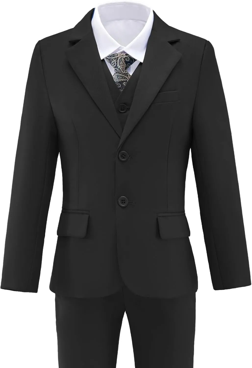 Boys Suit Slim Fit 5 Piece for Kids Toddler Suit Wedding Outfit for Teenage Boys Formal Tuxedo Set