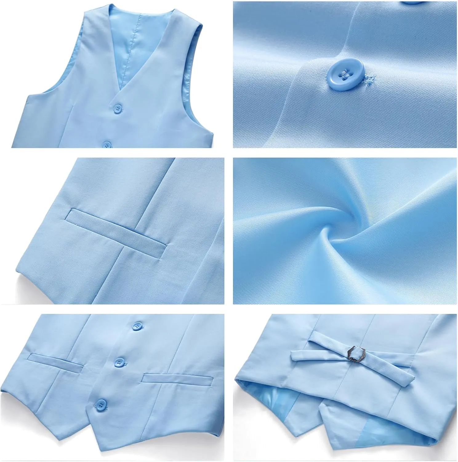 Boys Vest Suits 2 Piece Outfit Tuxedo Set for Kids Size 4-14 Formal Suit for Boys with Vest and Pants Set Slim