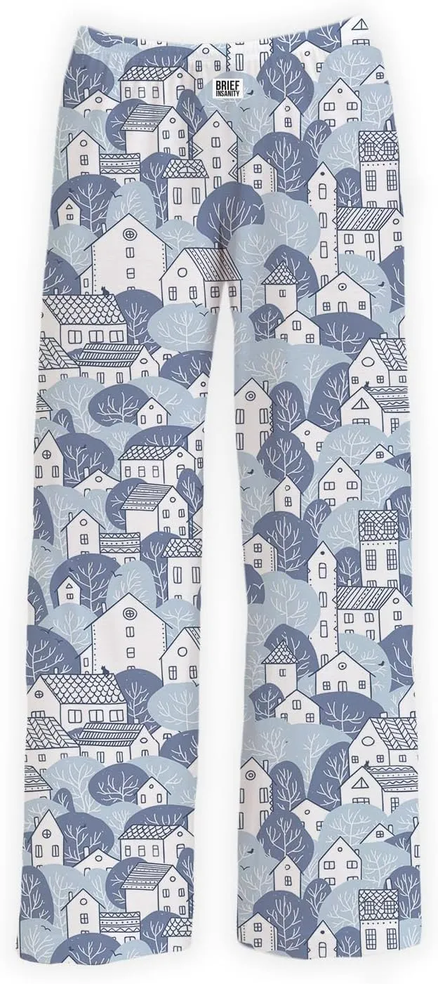 BRIEF INSANITY Holiday & Christmas Themed Pajama Pants Adult Unisex Lounge Wear - Soft & Silky Comfortable Lightweight Pants