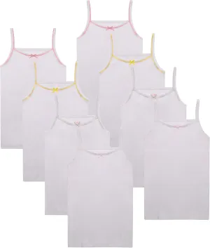 Buyless Fashion Girls Tank Tops - Sleeveless Cami Tanks Cotton Undershirts for Dance Gymnastics, Kids & Toddler Size (8 Pack)