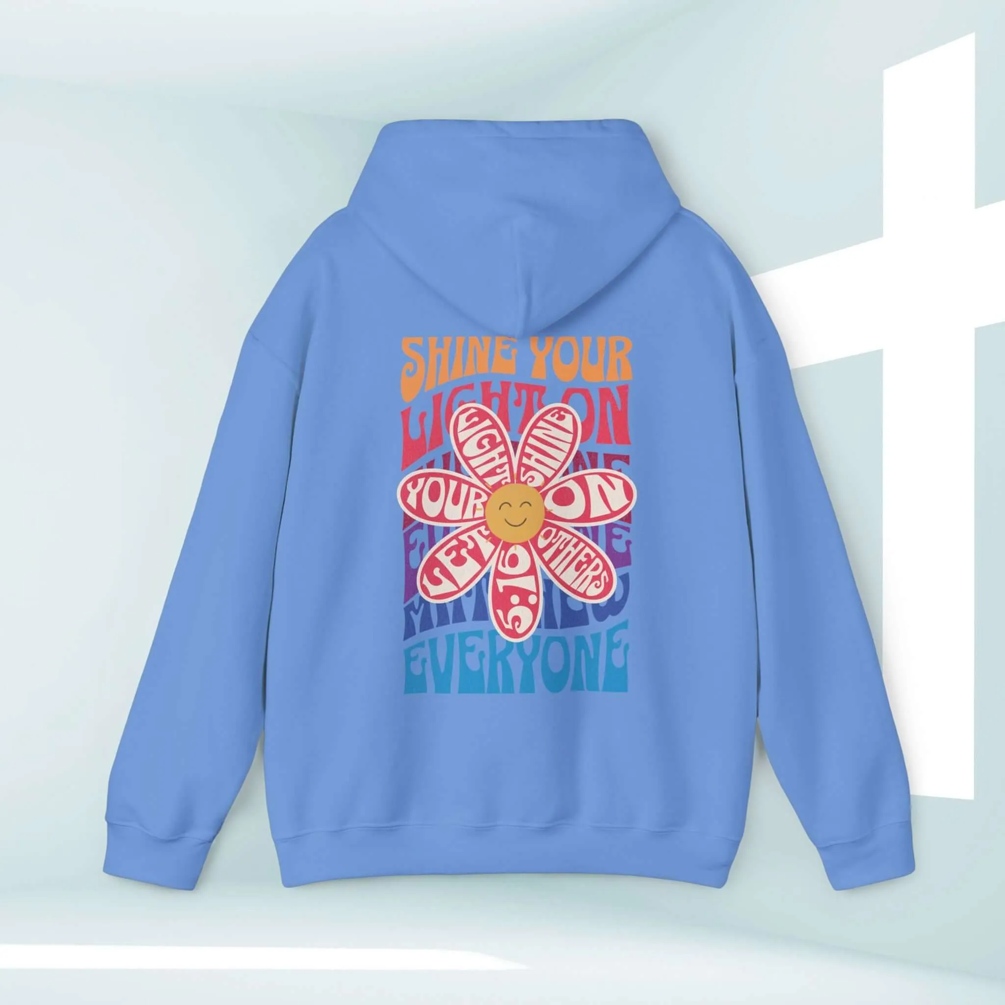Christian Hoodie, Shine Your Light Boho Hooded Sweatshirt Christian Apparel