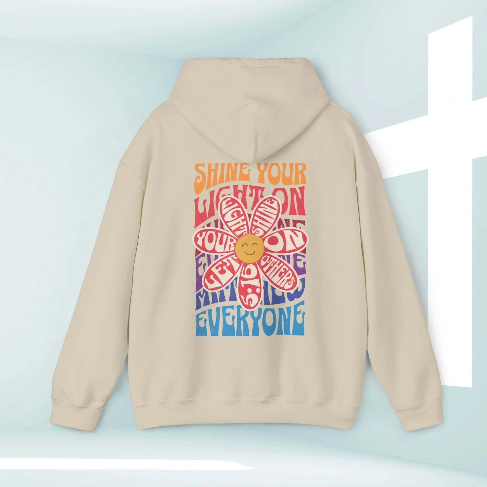Christian Hoodie, Shine Your Light Boho Hooded Sweatshirt Christian Apparel
