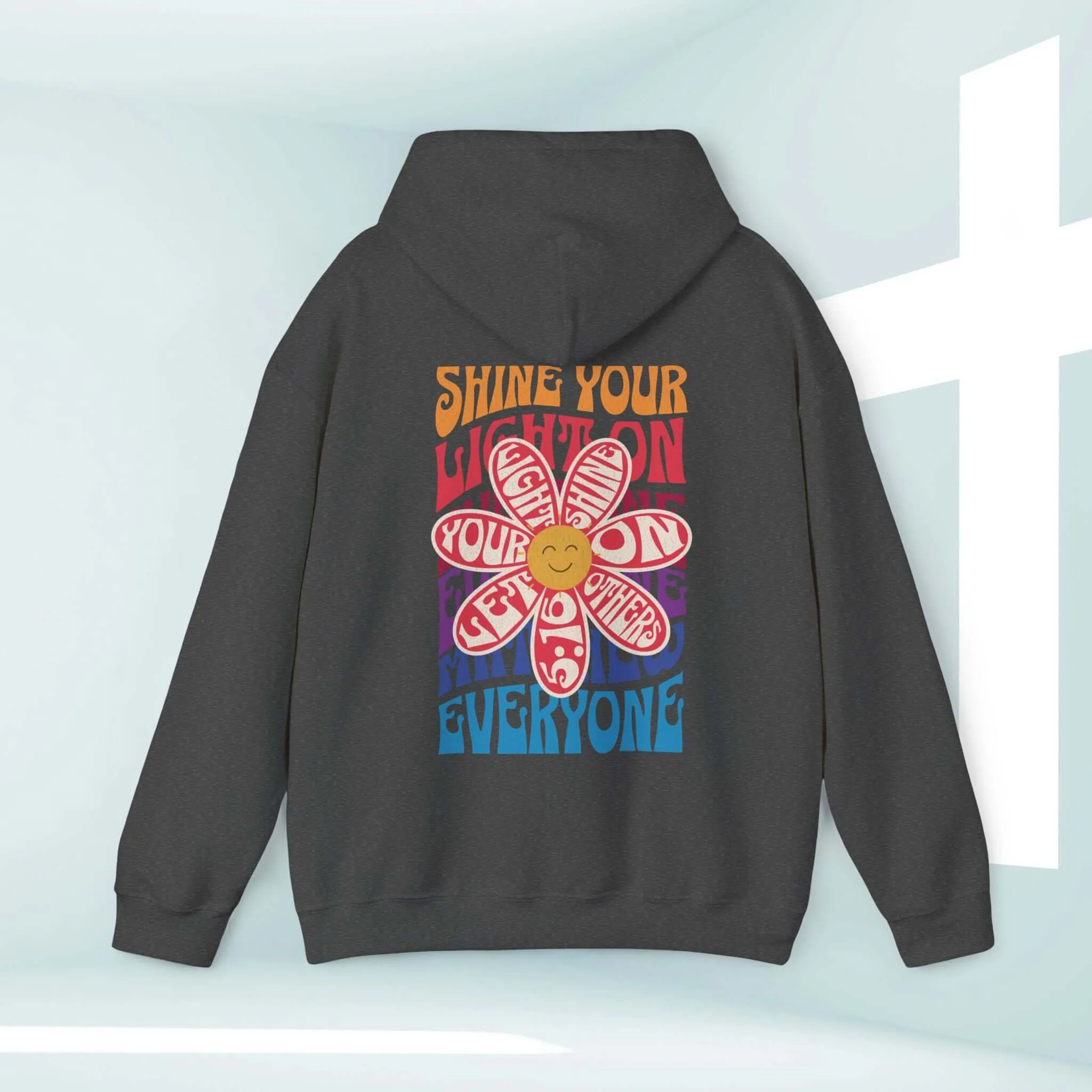 Christian Hoodie, Shine Your Light Boho Hooded Sweatshirt Christian Apparel