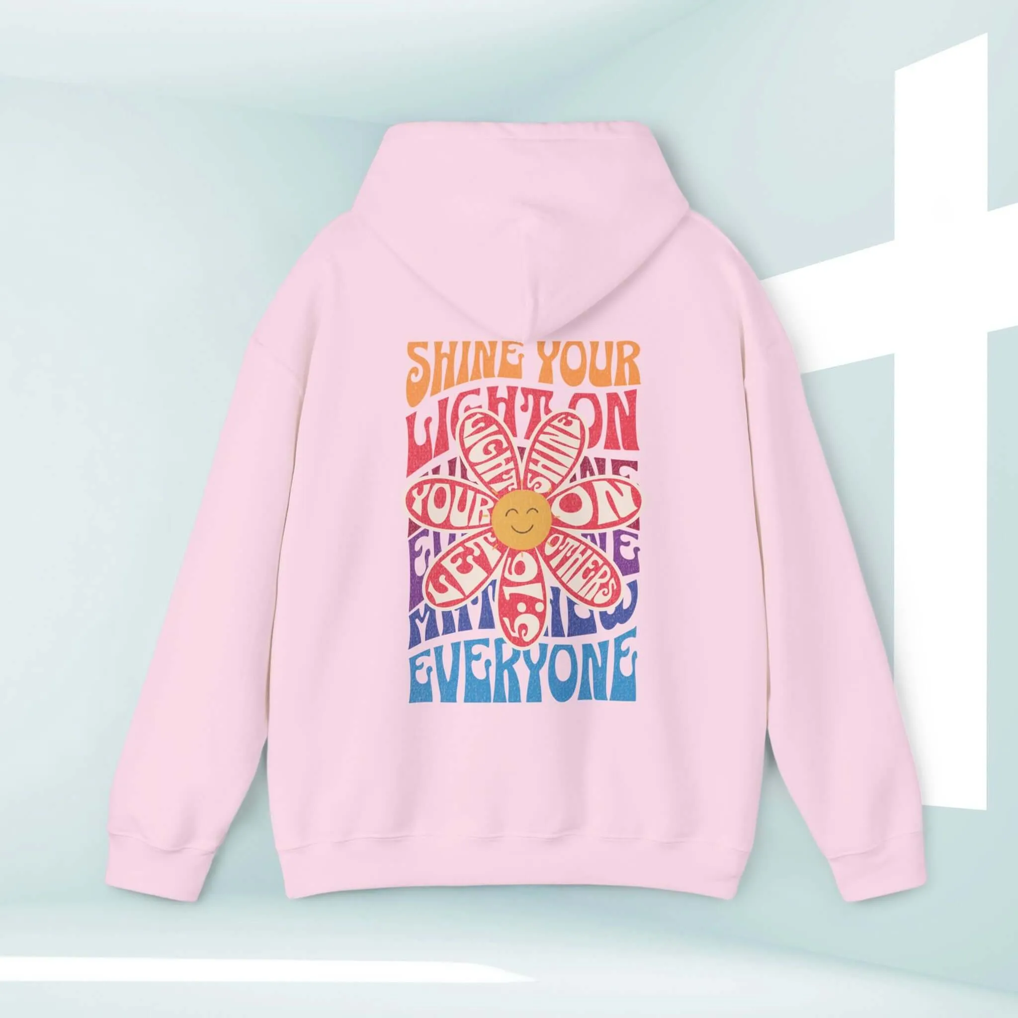 Christian Hoodie, Shine Your Light Boho Hooded Sweatshirt Christian Apparel