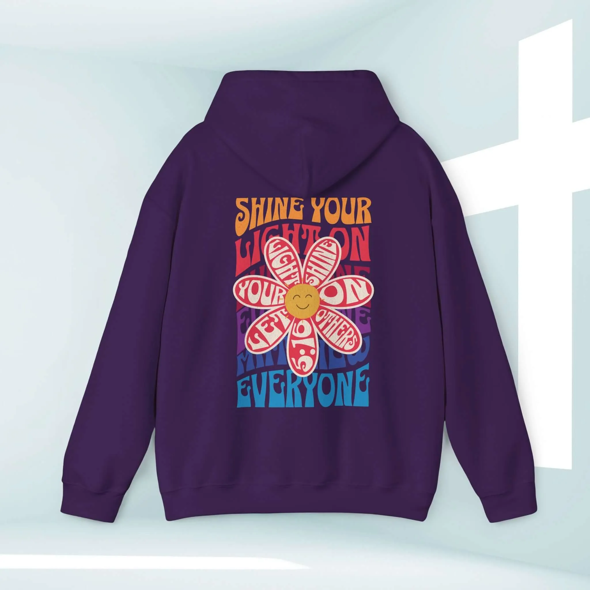 Christian Hoodie, Shine Your Light Boho Hooded Sweatshirt Christian Apparel