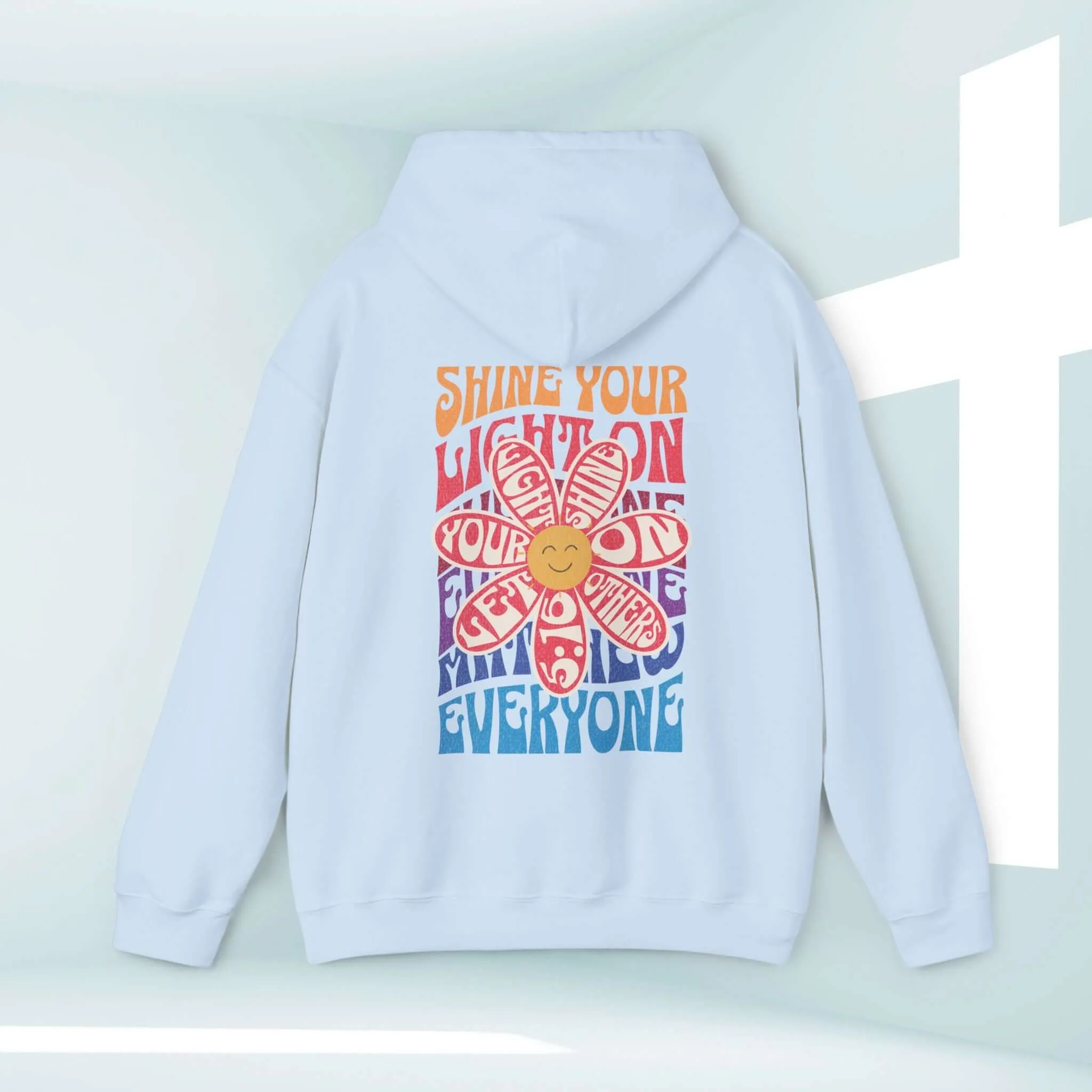 Christian Hoodie, Shine Your Light Boho Hooded Sweatshirt Christian Apparel