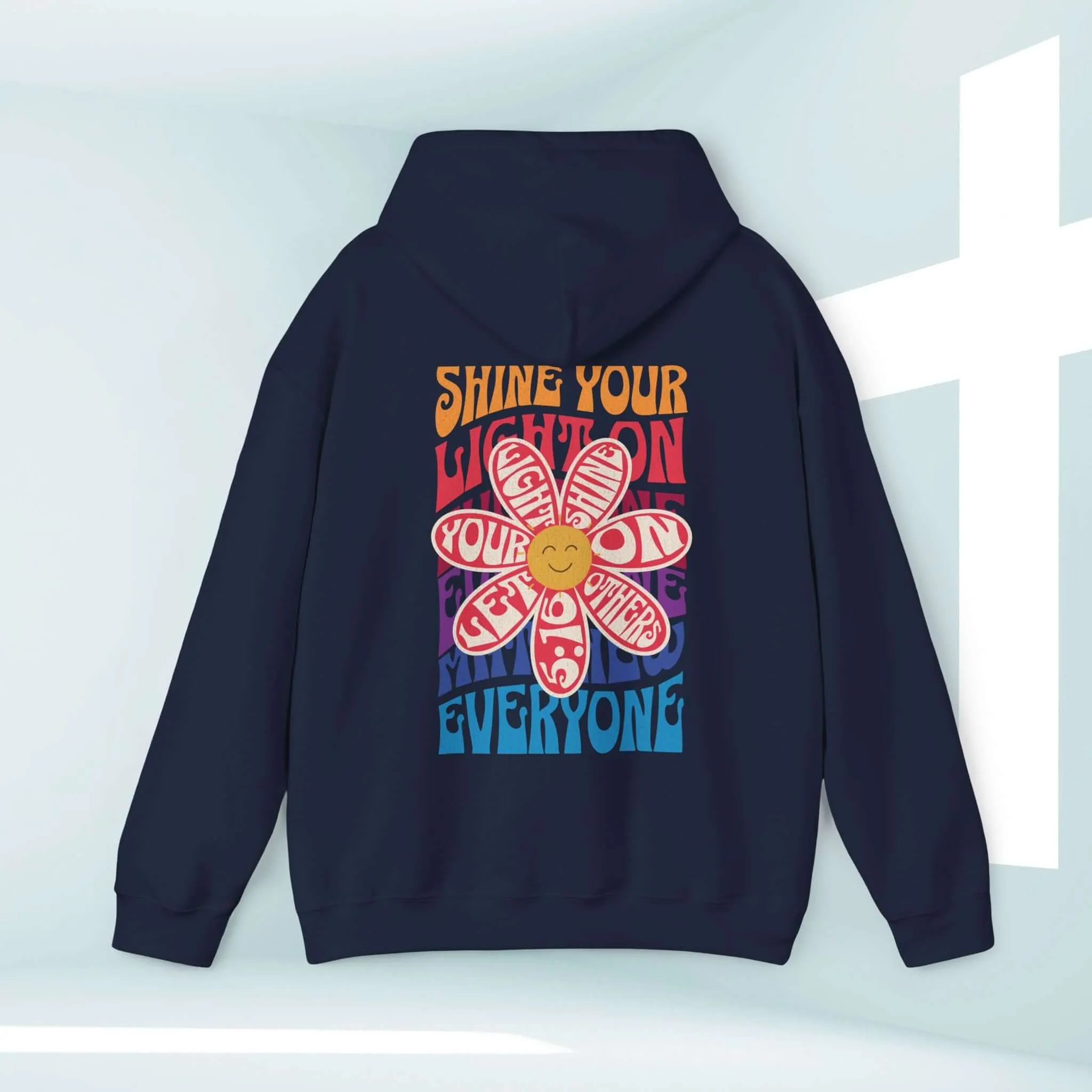 Christian Hoodie, Shine Your Light Boho Hooded Sweatshirt Christian Apparel