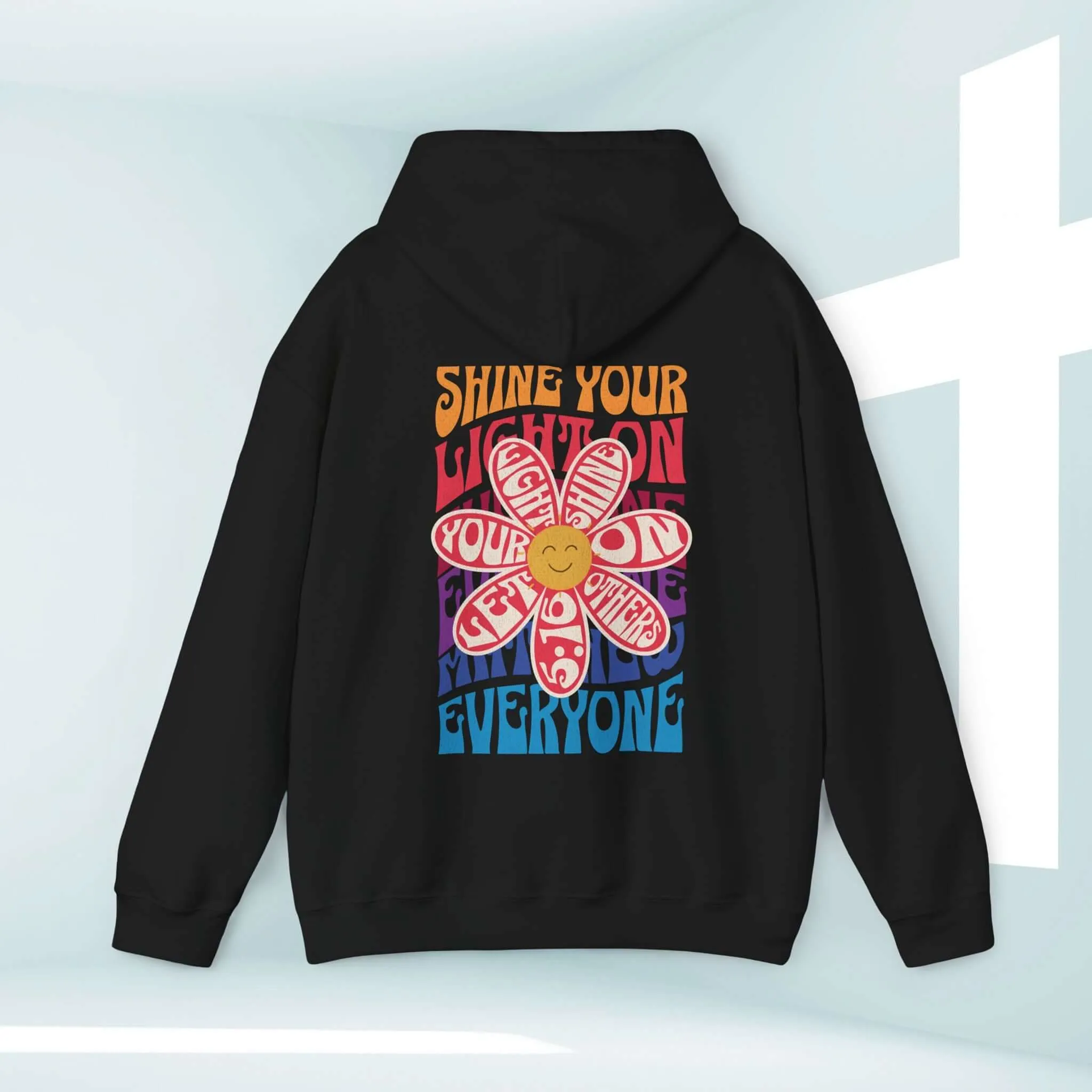 Christian Hoodie, Shine Your Light Boho Hooded Sweatshirt Christian Apparel