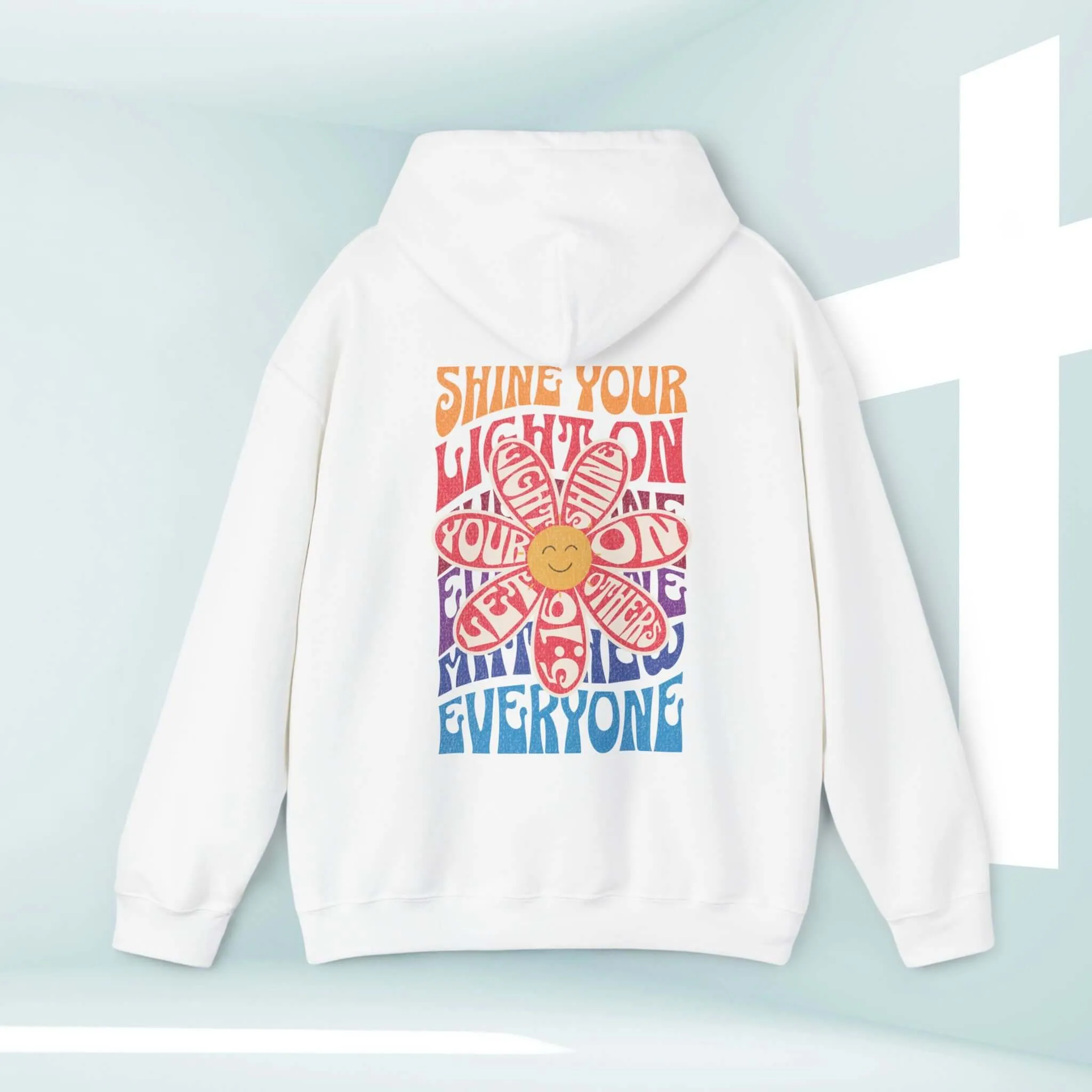 Christian Hoodie, Shine Your Light Boho Hooded Sweatshirt Christian Apparel