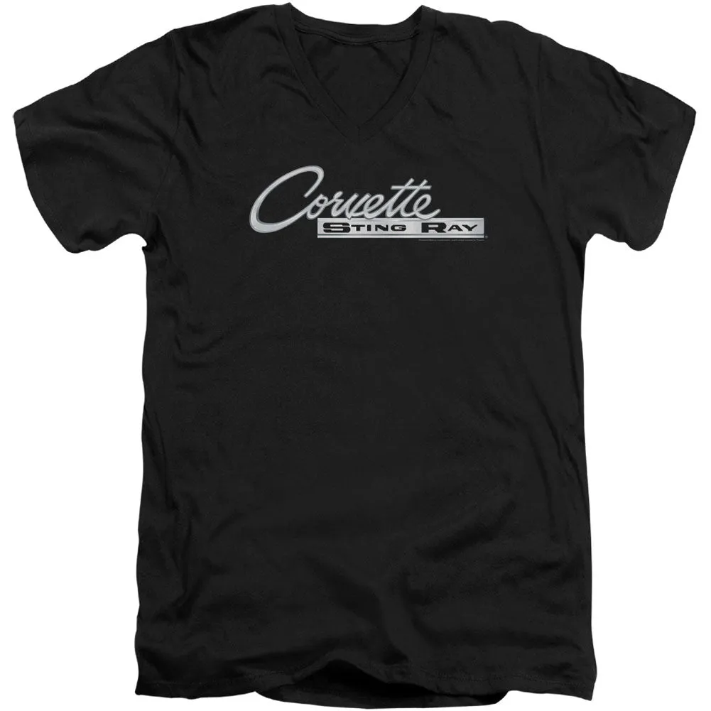 Chrome Stingray Logo Adult V-Neck Slim Fit T-shirt