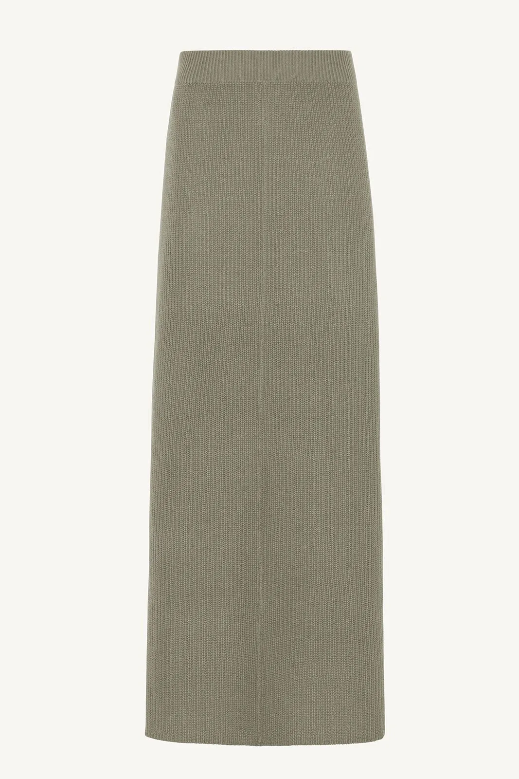 Chunky Knit Merino Wool Maxi Skirt - Sage