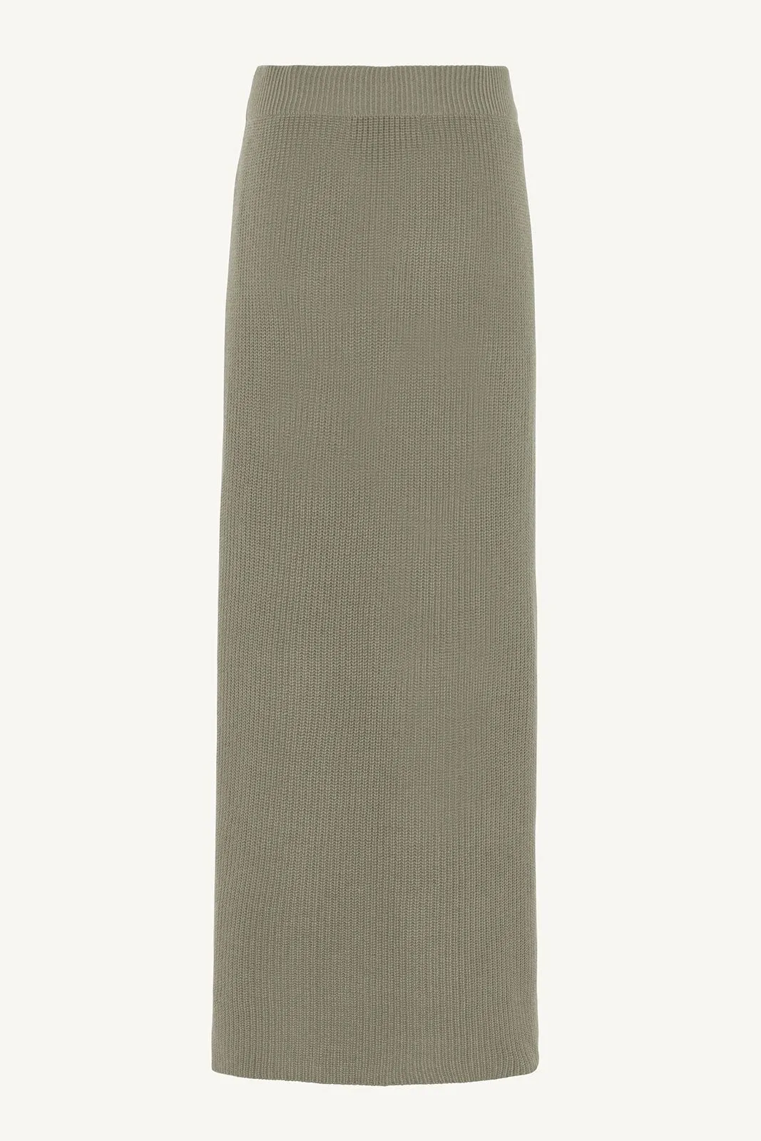 Chunky Knit Merino Wool Maxi Skirt - Sage