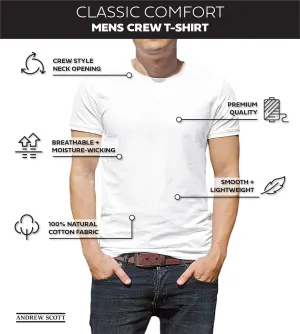 Classic Men's Short Sleeve Cotton Undershirts | Crew Neck T Shirt - Multi & Bulk Wholesale Packs