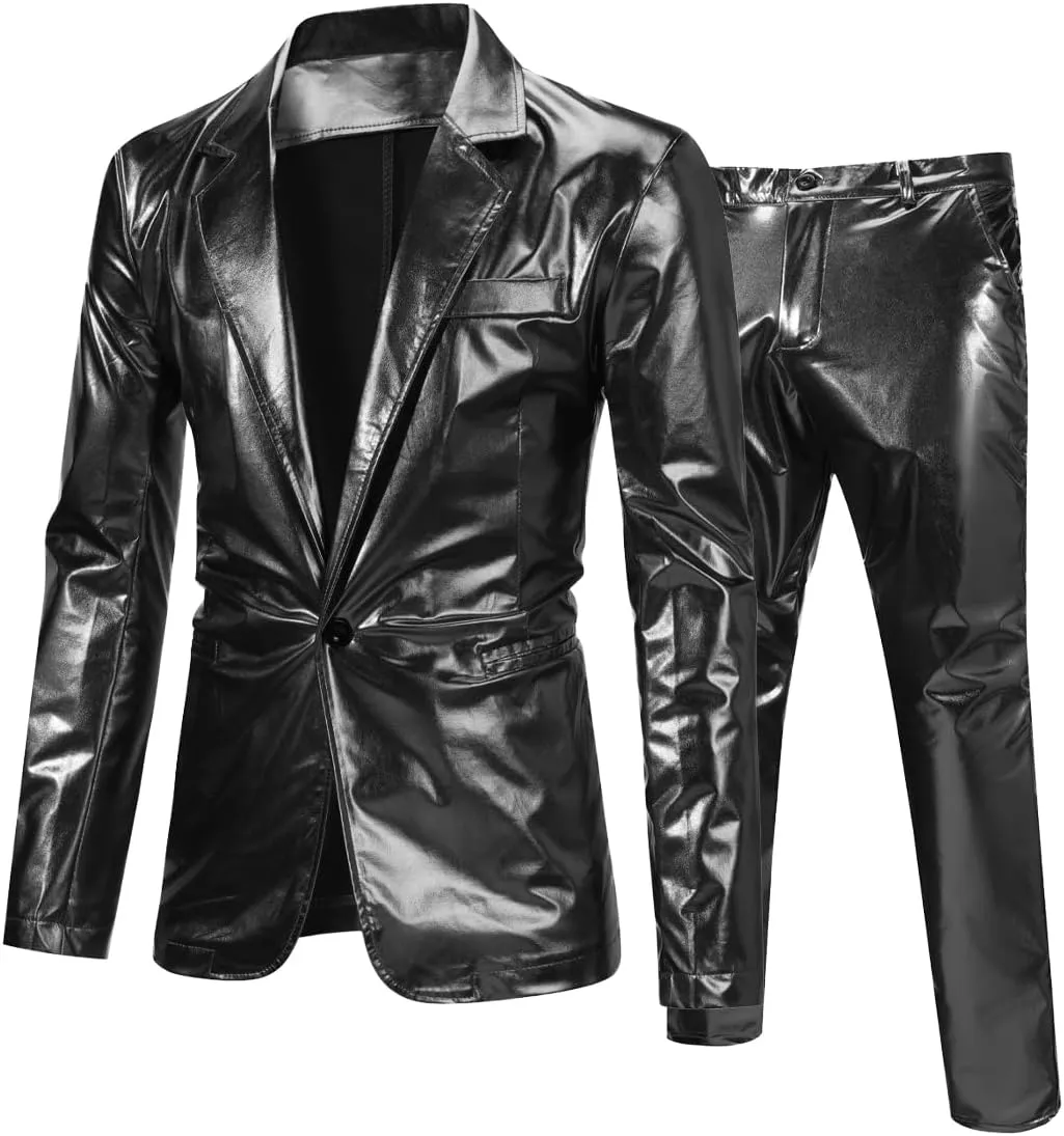 Cloudstyle Mens 2 Piece Print Dress Suit Casual Floral Party Tux Jacket Slim Fit Outfit