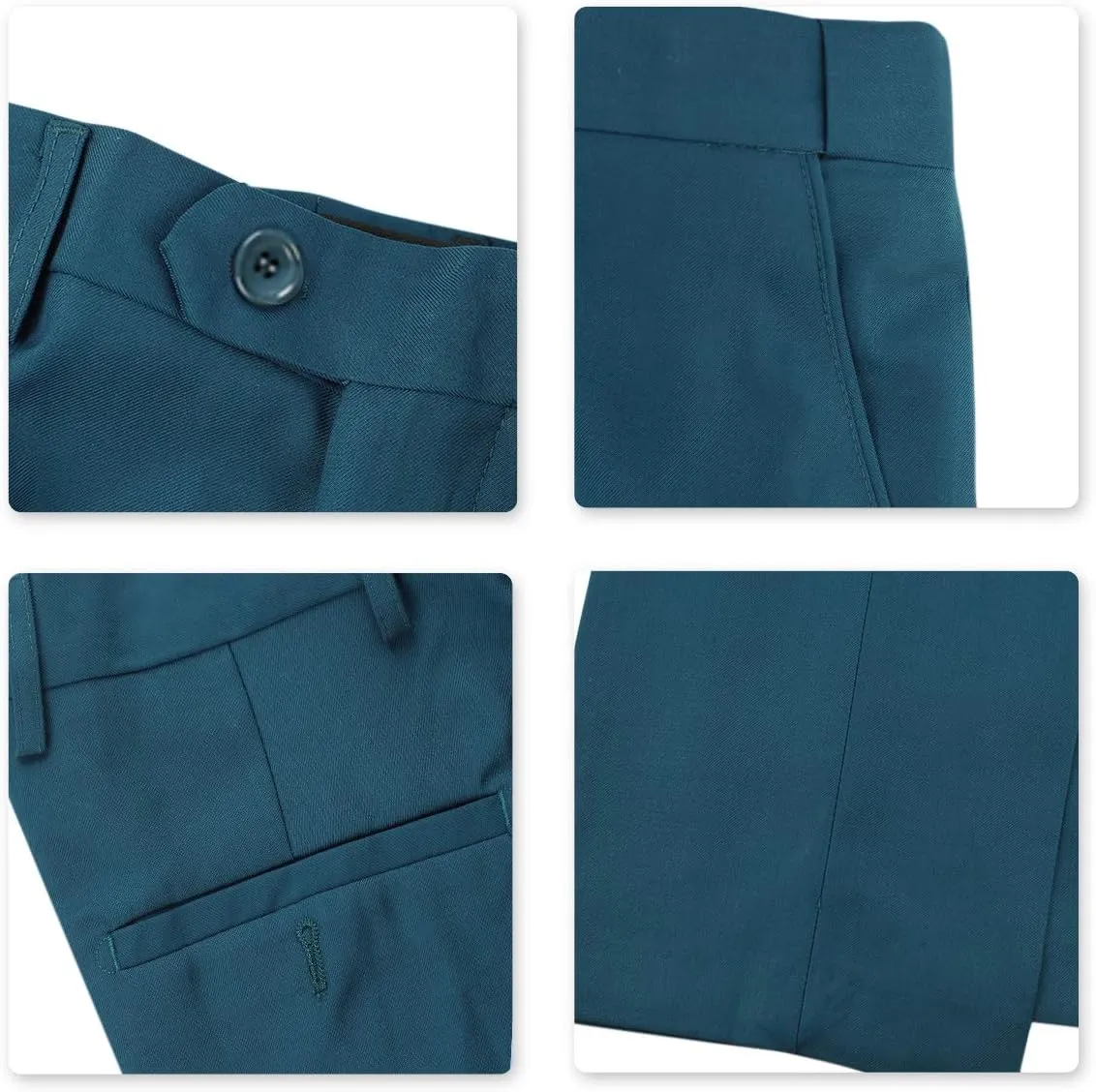 Cloudstyle Men's 3-Piece 2 Buttons Slim Fit Solid Color Jacket Smart Wedding Formal Suit