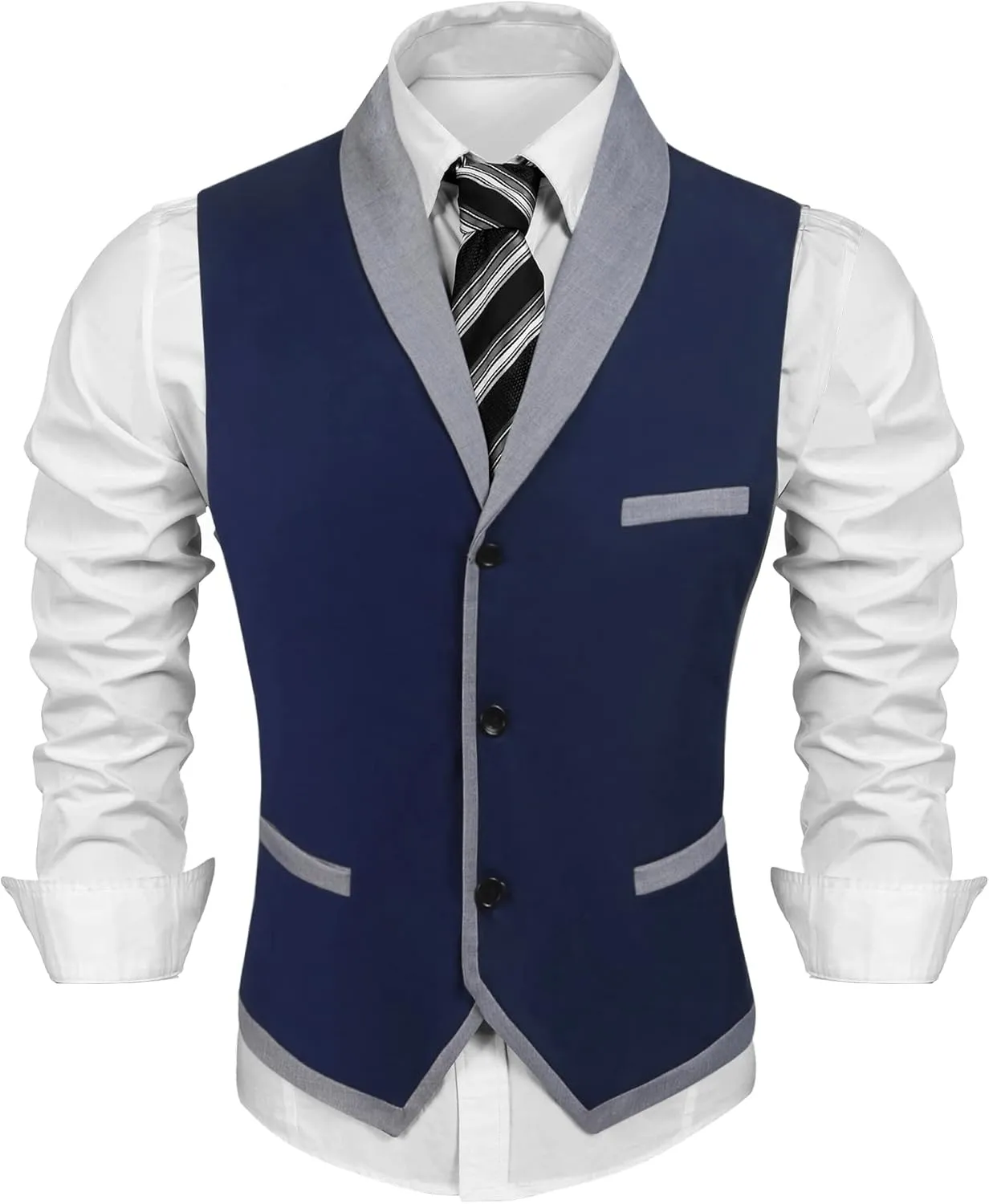 COOFANDY Men's Suit Vest Slim Fit Formal Business Dress Vest Casual Wedding Waistcoat