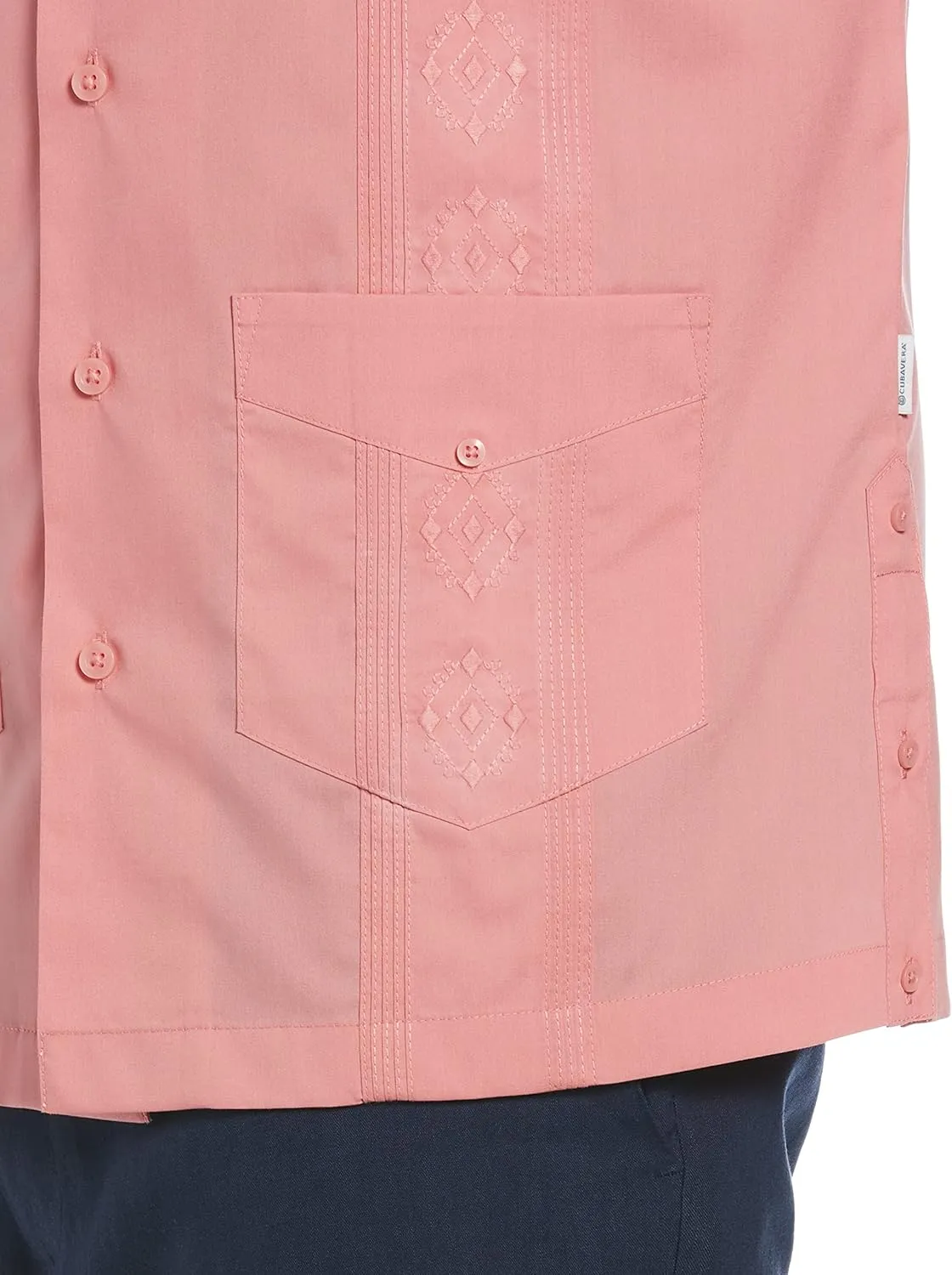 Cubavera Men's Camp Collar Embroidered Long Sleeve Guayabera Shirt