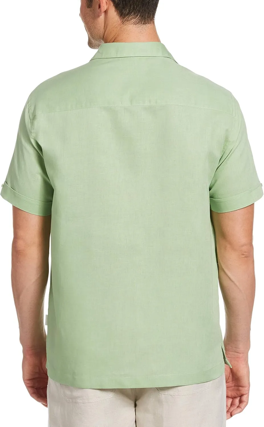 Cubavera Men's Geo Print Embroidery Short Sleeve Button-Down Shirt