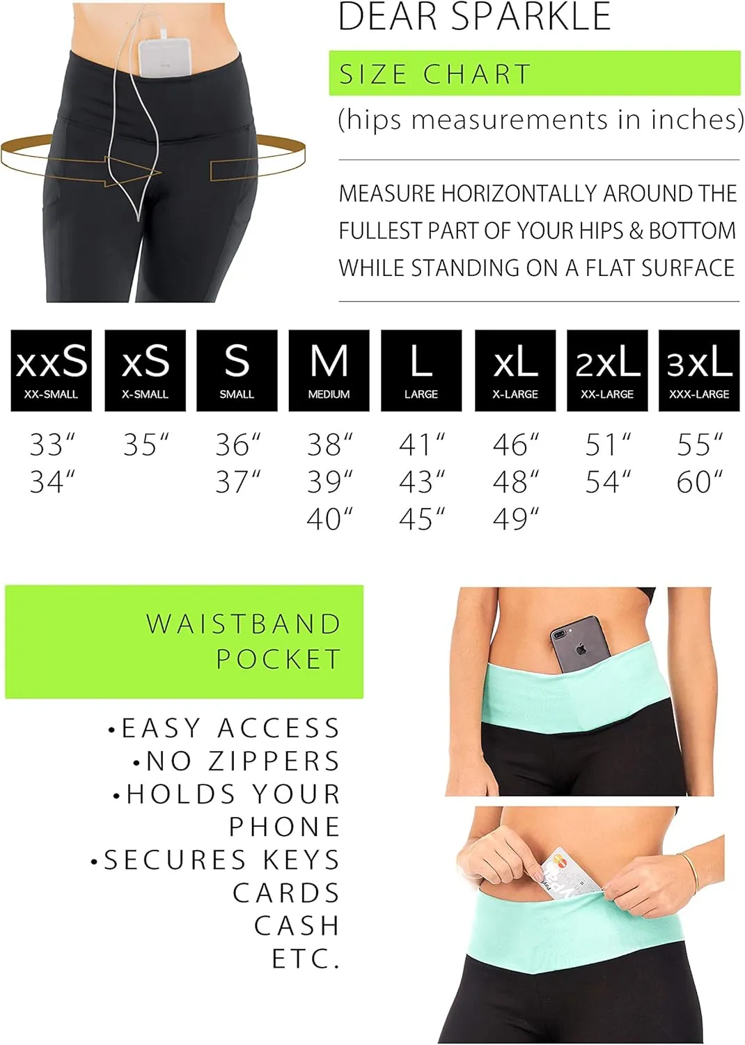 DEAR SPARKLE Bootcut Fold Over Leggings for Women | Slim Look Bootleg Yoga Pants w Pocket   Plus Size (C5 F)