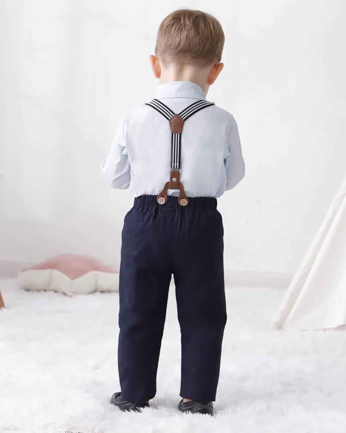DISAUR Baby Boy Clothes Suits Toddler Dress Shirt With Bowtie Suspender Pants Outfit Sets Gentleman Wedding 1-6 Years