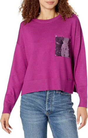 DKNY Women's Pocket Comfy Easy Sportswear Sweater