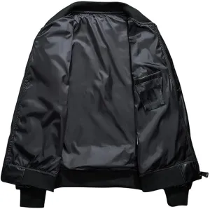 Embroidery Jacket Men Warm Bomber Coat Cotton Padded Long Sleeve Hip Hop Jacket