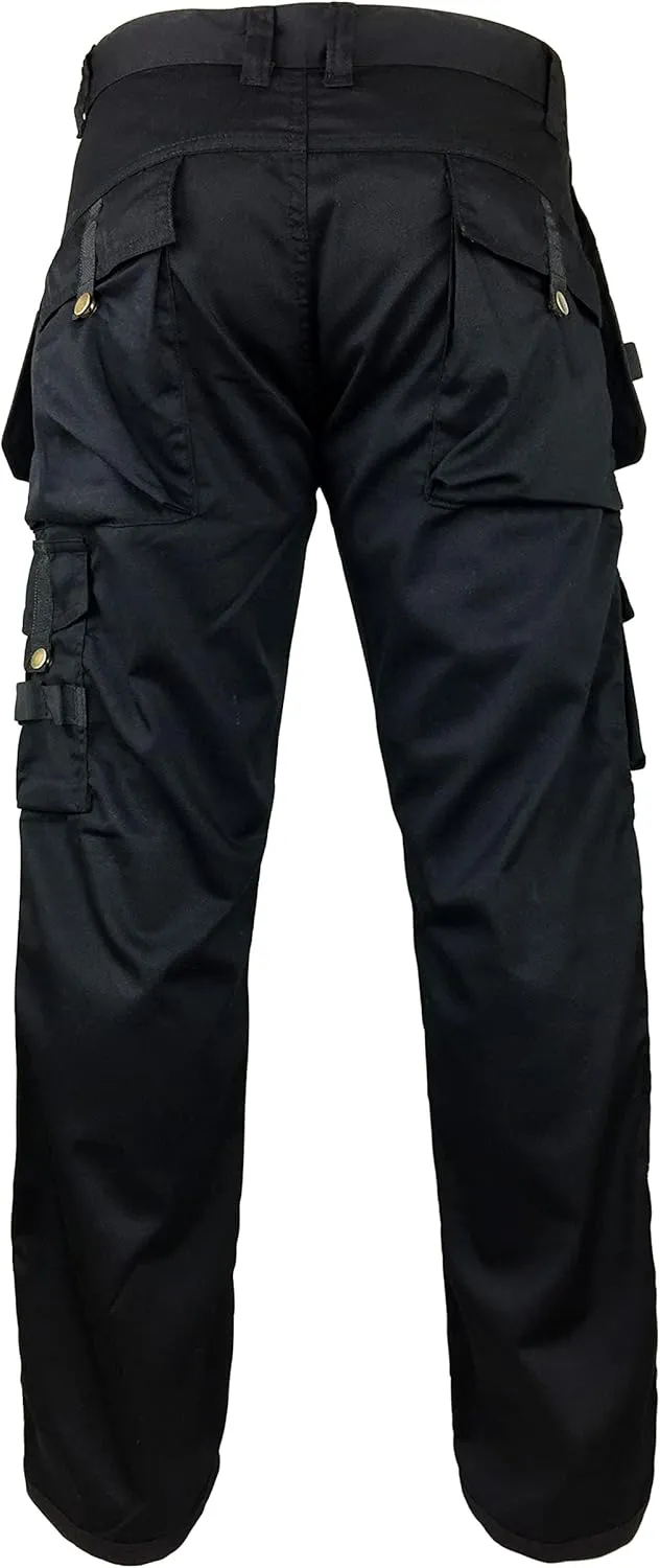 FASHIO FF Men's Cordura Work Pants Tactical Trousers with Utility Tool Pockets Heavy Duty Reinforced Carpenter Safety Pants