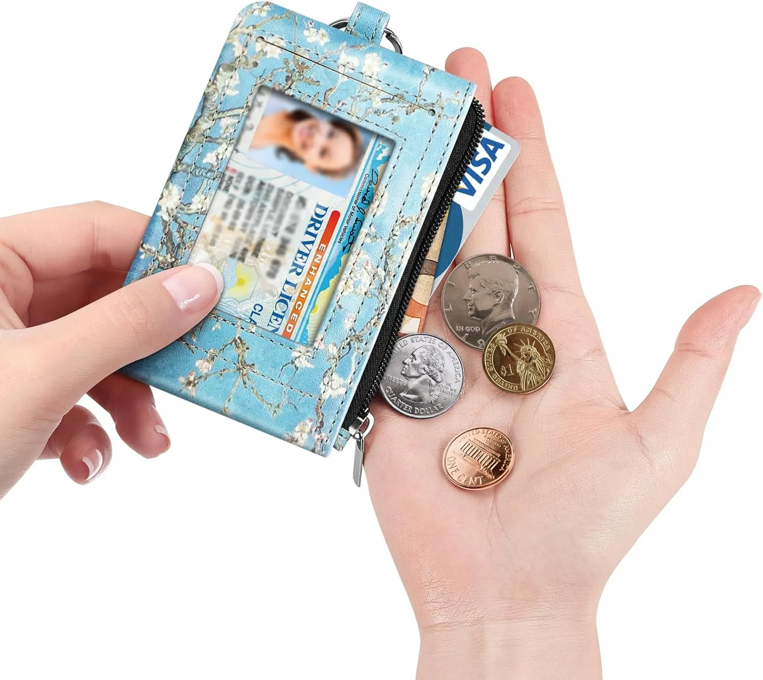 Fintie Zip ID Case Card Holder, Slim Coin Purse Wallet RFID Blocking Change Pouch with Key Chain