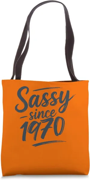 Funny Sassy Since 1970 Retro Mama Wife Sass Queen Charcoal Tote Bag