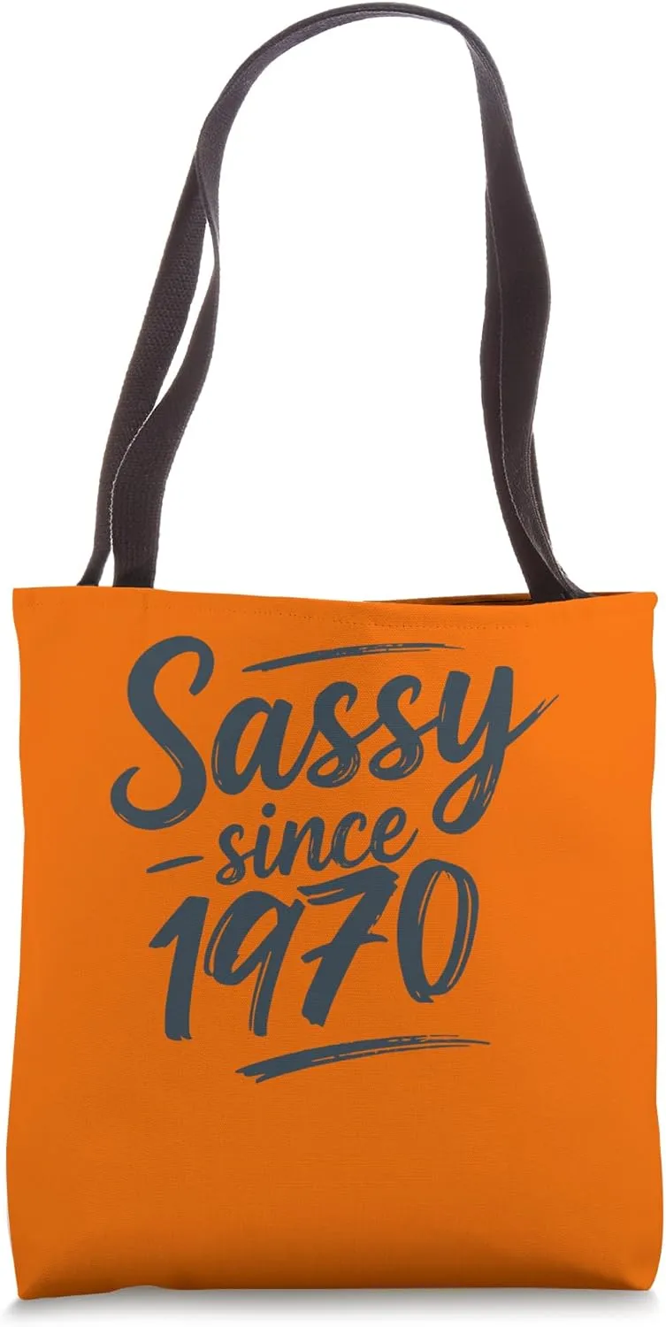 Funny Sassy Since 1970 Retro Mama Wife Sass Queen Charcoal Tote Bag