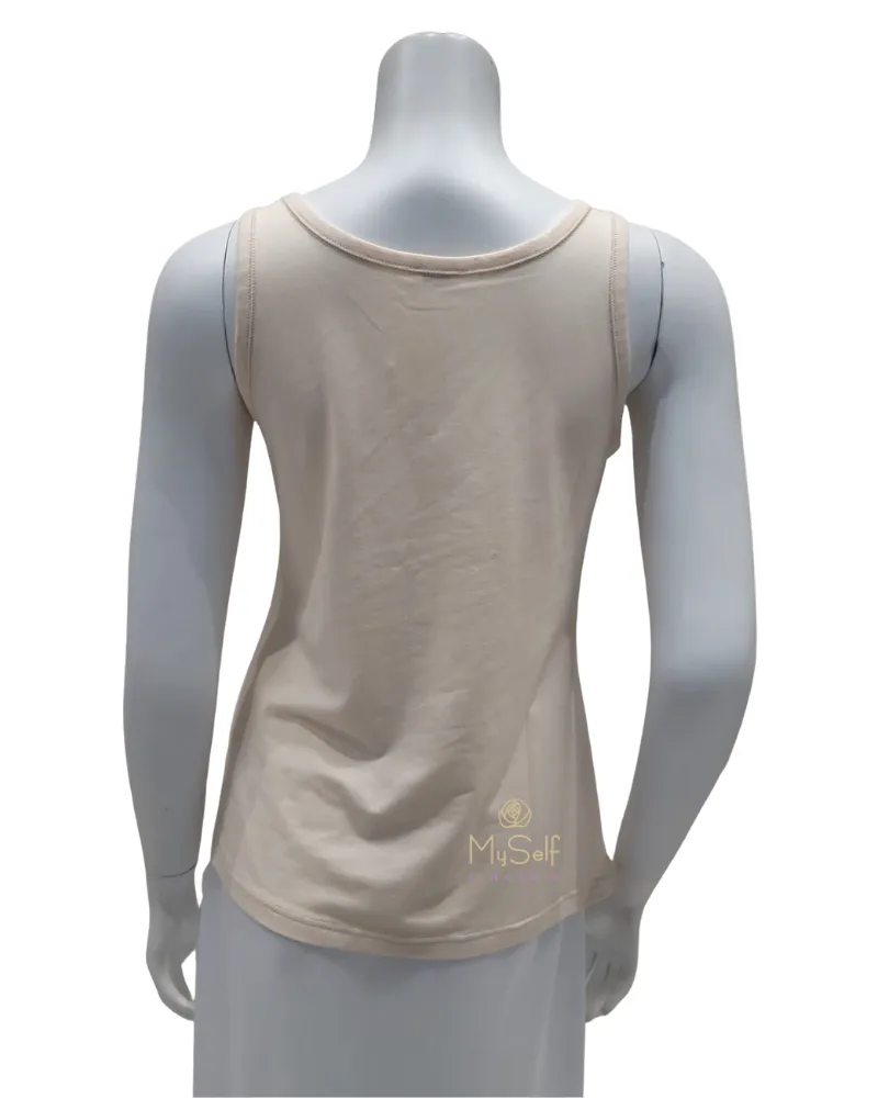 Gemsli Beige V Neck Organic Cotton Undershirt